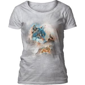 Ladies T-shirt Americana Wolf Collage XL