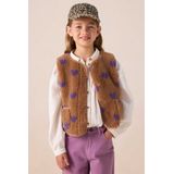 Sissy-Boy - Gilet - Bruin - Teddy - Met Hartjes
