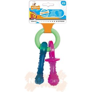 Nylabone Puppy Tandjes Krijgen Bot - Hondenspeelgoed - Bacon - 21.5 cm - Multi Kleur - S