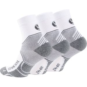 3 paar Quarter sportsokken met support zones - Halfhoge sportsokken - Dames&Heren - Wit - Maat 35-38