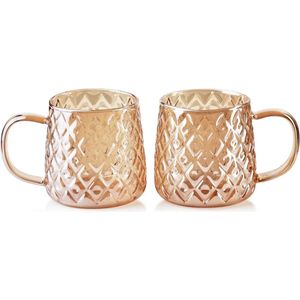Affekdesign Vintage Glazen Mok - 350 - Set van 2 - Sapglazen - Theeglas