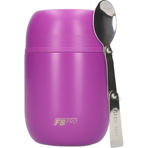 Thermos Voedselcontainer met Lepel - Thermoskan - Voedsel container voor noodles, soep, havermout, ijs, babyvoeding en meer! - Yoghurt beker to go - Thermosbeker voor het meenemen van eten - Paars - 420ml