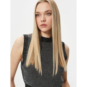 Koton - TANKTOPS - Metallische Crop Top - Mouwloos - Ronde Hals