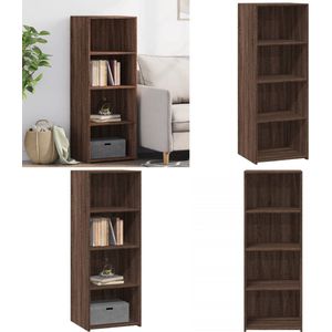vidaXL Hoge kast 45x41x124 cm bewerkt hout bruin eikenkleurig - Hoge Kast - Hoge Kasten - Hoog Dressoir - Hoge Kast Woonkamer