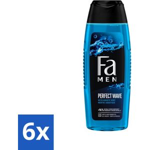 Fa Men - Perfect Wave - 2 in 1 Douchegel & Shampoo - Menthol - 250 ml - Voordeelverpakking - 6 stuks