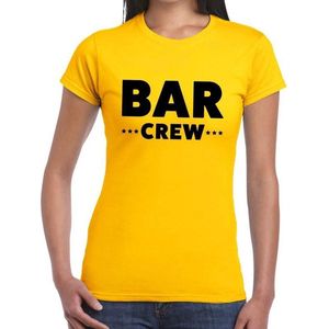 Bar crew tekst t-shirt geel dames - evenementen team / personeel shirt S