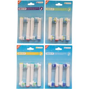 4 x 4 verschillende Opzetborstels voor volwassenen voor Oral-B