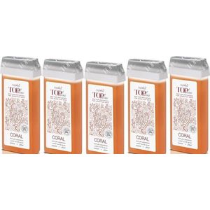 ItalWax 5x Wax Cartridges Coral 100ml - Hars Patroon Set voor Pijnloze Ontharing - Top Line