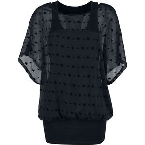 Forplay Double Layer Stars Tee Dames T-shirt - zwart - S