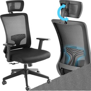 tectake® Ergonomische bureaustoel met rugleuning- Ergonomische fauteuil- Stoel- Bureaustoel draaistoel met wielen- Bureaustoel voor thuiskantoor- Computerstoel- Voor gamers -Werk
