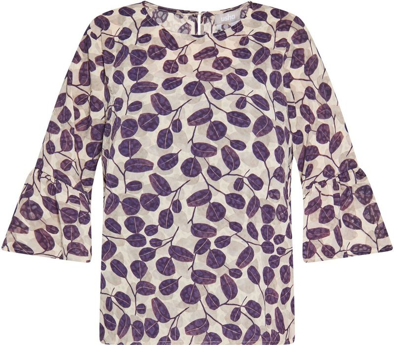 usha - Blouse - Abstract Print - Ronde Hals - 3/4 Mouwen