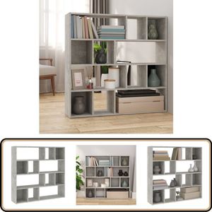 vidaXL Boekenkast 105x24x102 cm Betongrijs Boekenkast - Kamerscherm - Houten Boekenkast - Grijze Boekenkast - Betonnen Look