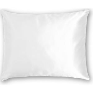 Zijden Kussensloop Wit met Zilver Ionen - 22MM - 50x70cm - Satijnen kussensloop