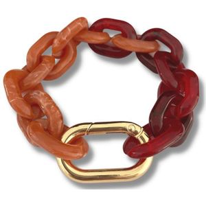 Zatthu Jewelry - N21AW369 - Hiba oranje rode armband van resin