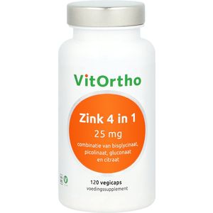 VitOrtho - Zink 4 in 1 - Supplement - 4 Goed Opneembare Zinkverbindingen