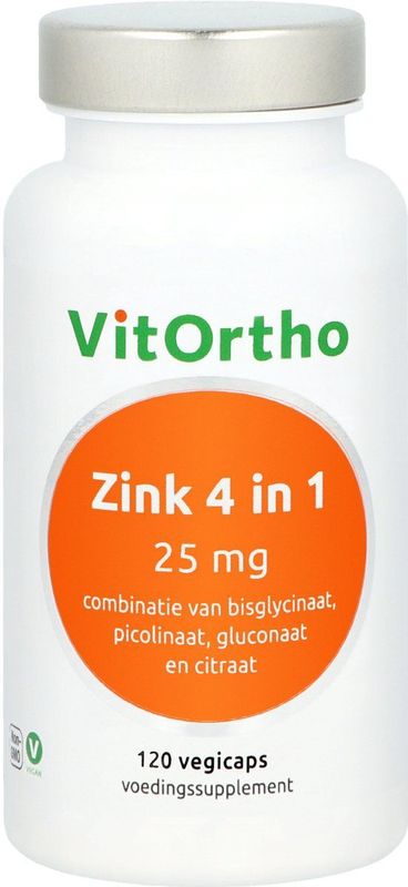 VitOrtho - Zink 4 in 1 - Supplement - 4 Goed Opneembare Zinkverbindingen