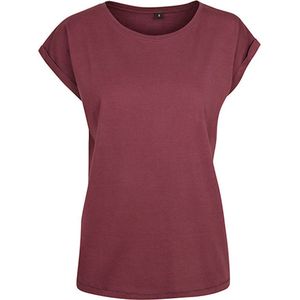 Damesshirt met ronde hals en omgeslagen mouw Cherry - S