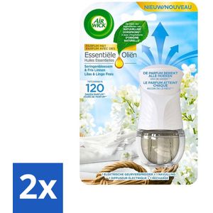 Air Wick Essential Oils - Elektrische Geurverspreider Starterkit - Sering & Fris Linnen - 19ml - Voordeelverpakking - 2 stuks