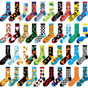 Sokken Heren - 12 paar - Jaarbox - Giftbox - 12 days pack - maat 40 - 46 - blauw - zwart - grijs - bruin - groen - mix - leuke print - cadeau voor hem - Kerst cadeau - geschenk man - verjaardagscadeau