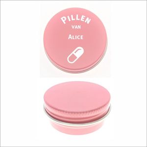 Pillen Blikje Met Naam Gravering - Alice