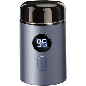 longziming -Mini Elektrisch Scheerapparaat voor Mannen – Draadloos & USB Oplaadbaar – Nat en Droog Scheren – Wasbaar Precisiescheermes voor Gezicht en Intieme Zones – Compact Reismodel (Blauw)