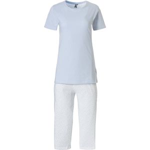 By Louise Dames Capri Korte Pyjama Set Blauw / Wit - Maat XL