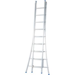 Solide 2 x 9 sp. Industrieladder 2-delig uitgebogen voet dubbelzetbaar Type C gecoat C09