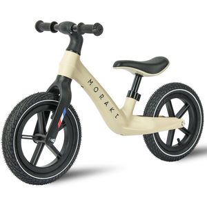 Moraki - Loopfiets - 2 Jaar - Verstelbaar Zadel - Balance Bike - 3 Jaar - Jongens en Meisjes - Beige