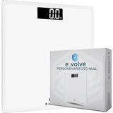 e.volve Weegschaal Personenweegschaal Digitaal - Wit - Digitale Weegschaal - Incl. Batterijen - Weegschalen