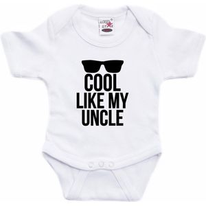 Cool like my uncle tekst baby rompertje wit jongens en meisjes - Cadeau oom rompertje - Babykleding 92