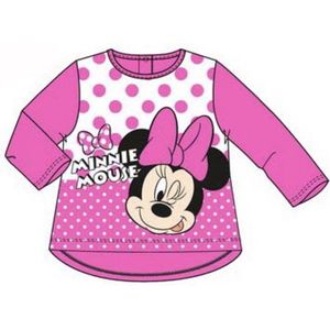 Disney Minnie Mouse Shirt - Lange Mouw - Roze - Maat 80
