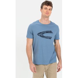 camel active T-shirt met print van duurzame organic cotton - Maat menswear-L - Blauw