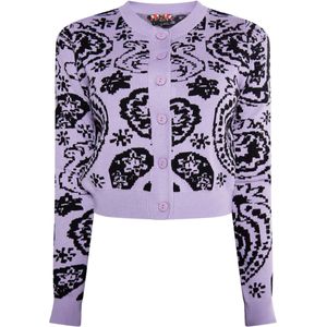 Gebreid Vest - Ucy - Viscose - Ronde Hals - Slanke Pasvorm - Lange Mouw - Knoopsluiting - Paisley Motief