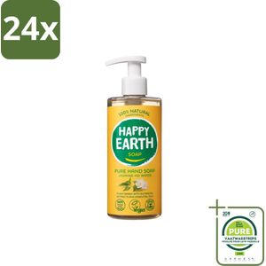Happy Earth – Handzeep – 100% Natuurlijk Jasmine Ho Wood – 300 ml - Voordeelverpakking - 24 stuks - Natuurlijke handzeep - Vegan handzeep