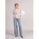 mbyM Roselina short-M vest met rits korte mouw beige