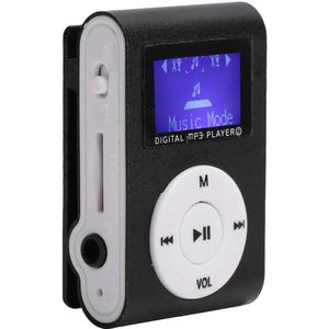 MP3-spelerset, draagbare mini-muziekspeler met achterclip, MP3-muziekspeler met sportclip, LCD-scherm en MP3-ondersteuning, geheugenkaart (zwart)