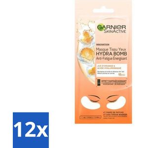 Garnier - SkinActive - Tissue Oogmasker - Sinaasappel - 1 Gezichtsmasker - Voordeelverpakking - 12 stuks