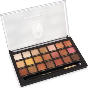 Egyptian Powder Oogschaduw – Gold Passion – 21 Kleuren Palette met Kwast - Mat, Glans & Glitter
