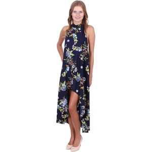 Marineblauwe bloemenjurk