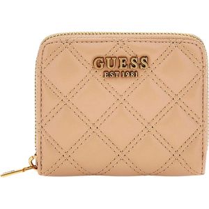 Guess Giully SLG Small Zip Around Dames Portemonnee - Beige