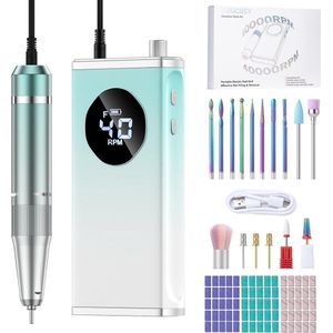 Professionele Elektrische Nagelboor voor Manicure - Draagbare Oplaadbare Vijl met 15 Boren