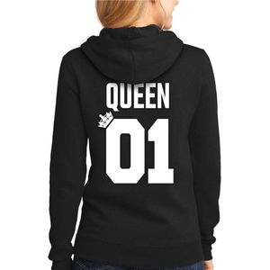 King 01 / Queen 01 hoodie (Queen - Maat 3XL) | Koppel Cadeau | Valentijn Cadeautje voor hem & haar