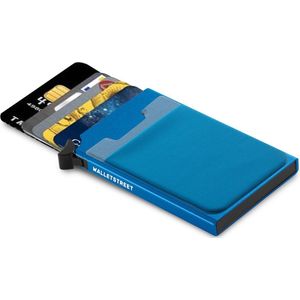 Walletstreet Uitschuifbare Pasjeshouder CB2 Plus collection-Walletstreet Aluminium Creditcardholder/Creditcardhouder Card Protector Anti-Skim/ RFID Card Protector 7 Pasjes – Blauw/Blue