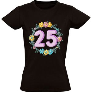 25 jaar bloemenkrans Dames T-shirt - bloemen - verjaardag - feest - 25e - cadeau