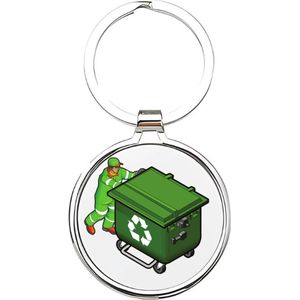 Akyol - Vuilnisman Sleutelhanger - vuilnisman - De beste vuilnisman - Vuilnis - Vuilniswagen - afvalman - schoonmaker - schoonmaakster - milieuwerker - cadeau voor de beste vuilnisman - 4 x 7,5 CM