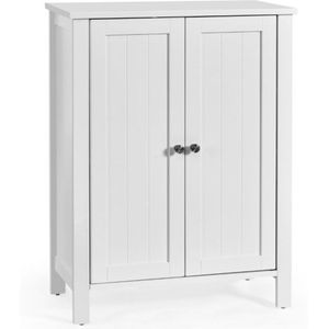FURNIBELLA-Badkamer zijkast – Met dubbele deur, verstelbare plank en lade, dressoir-Wit