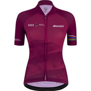 Santini Fietsshirt korte mouwen Dames Bordeaux - Uci Women'S World Tour Eco Jersey - Uci Official - XXS