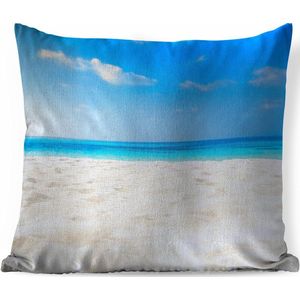 Sierkussens - Kussen - Afbeelding van een tropisch strand - 40x40 cm - Kussen van katoen