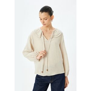 Lange mouw Bootkraag Langarmbluse