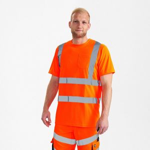 Engel Safety T-shirt met borstzak 9541-151 - Hi-vis Orange - XS